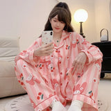 DERMEARNE 150kg Plus Size Silk Satin Pajamas Set Women 5XL Autumn Long Sleeve Sleepwear Soft Button Down Loungewear Loose Home Clothes