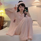 DERMEARNE 150kg Plus Size Silk Satin Pajamas Set Women 5XL Autumn Long Sleeve Sleepwear Soft Button Down Loungewear Loose Home Clothes