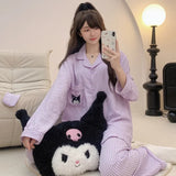 DERMEARNE 150kg Plus Size Silk Satin Pajamas Set Women 5XL Autumn Long Sleeve Sleepwear Soft Button Down Loungewear Loose Home Clothes