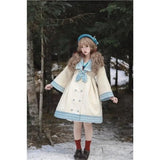 DERMEARNE 2024 Japanese Girl Sweet Style Patchwork Woolen Coat Cute Woolen Jacket Winter Female Cashmere