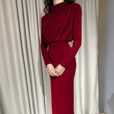 DERMEARNE 2024 Autumn Solid Bodycon Midi Dress Turtleneck Long Sleeve Slim Office Lady Sexy Office Lady Blue Party Dresses For Women Work