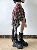 Dermearne 2024 Autumn Summer New Fashion Design Plaid Tassel Short Skirt High Waist Japan Popular Half Skirt Women's Skirt Pants