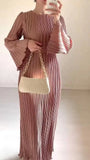 DERMEARNE 2024 Eid Flare Sleeve Muslim Pleated Dress Women Abaya Morocco Ramadan Lace-Up Abayas Kaftan Islam Dubai Arab Modest Long Robe