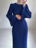 DERMEARNE 2024 Eid Flare Sleeve Muslim Pleated Dress Women Abaya Morocco Ramadan Lace-Up Abayas Kaftan Islam Dubai Arab Modest Long Robe