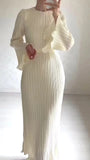 DERMEARNE 2024 Eid Flare Sleeve Muslim Pleated Dress Women Abaya Morocco Ramadan Lace-Up Abayas Kaftan Islam Dubai Arab Modest Long Robe