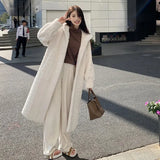 2024 Winter New Thick Women's Long Imitation Mink Plush Cardigan With Integrated Fur Eco-Friendly Imitation Fur Coat Solid Color