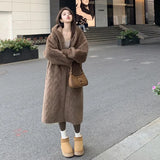 2024 Winter New Thick Women's Long Imitation Mink Plush Cardigan With Integrated Fur Eco-Friendly Imitation Fur Coat Solid Color