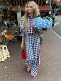 DERMEARNE 2025 Sweet Woman Single Breasted Top Slit Wide Leg Pants Set Fashion Plaid Pleated Half Sleeves Trousers Suit New Streetwear