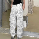 DERMEARNE American Retro High Street Heavy Craft Loose Joker Jeans Spring Design Pocket Mopping Pocket Comfortable Pants men And Women