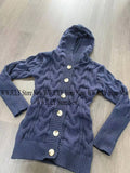 DERMEARNE American Style Korean Style Hooded Knitted Cardigan Design Aesthetics Casual Slim Fit Sweater Jacket Y2k-grils Fashion Clothing