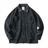 DERMEARNE Army Green Cargo Denim Jacket Women Men Spring Clothing Harajuku Jeans Coat Fashion Military Casual Workwear Japanese Streetwear