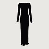 DERMEARNE Autumn New Knitted Mini Dress For Women Fungus Contrast Color Slim Sweater Dress Elegant Female Party Clothes Long Sleeve