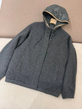 DERMEARNE Autumn Winter B*C Women's Cashmere Knitted Hooded Jacket Woman Goose Down Vest 2-Piece Set
