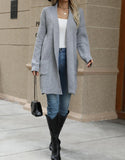 DERMEARNE Cardigan Women Autumn Winter Thick Cozy Loose Long Sweater Coat Full Sleeve Knitted Woolen Robe Coat Jacket Open Stitch Overcoat