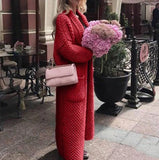 DERMEARNE Cardigan Women Autumn Winter Thick Cozy Loose Long Sweater Coat Full Sleeve Knitted Woolen Robe Coat Jacket Open Stitch Overcoat