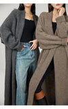 Cashmere Buttonless Cardigan Coat, Long Sleeve, Long Shawl, Light Luxury, Plus Size