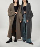 Cashmere Buttonless Cardigan Coat, Long Sleeve, Long Shawl, Light Luxury, Plus Size