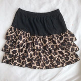 DERMEARNE DEEPTOWN Leopard Print Mini Skirt Women Trashy Y2k 2000s Layered Ruffle Cheetah Print Skirt Harajuku Vintage Summer Streetwear
