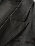 DERMEARNE DUSHU Women Thin Blazer Coats Autumn New Dark Grey Simple Elagant Notched Collar Office Lady Blazers Jacket 24DS83130