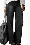 DERMEARNE Denim Women's Pants New Pants for Women 2025 Summer Retro Fashion Casual Straight Leg Wide Leg Women's Popular Jeans Streetwear