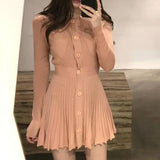 DERMEARNE Fashion Korean Mini Dresses Female Autumn Winter 2024 Sexy Bodycon  Wrap White Short Women's Sweater Knitted One-piece Dress Hit