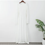 DERMEARNE Fashion Solid Hollow Out Maxi Dress For Women Elegant Round Neck Long Sleeve Backless Slim Dresses 2024 New Female Evening Gowns