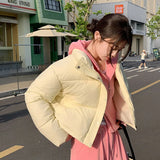 DERMEARNE Fashionable Student Warm Lightweight 2024 Winter New Stand Up Collar Short Down Cotton Jacket Women's Trend Parkas