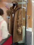 DERMEARNE Fur One Lambswool Coat Women's Fake Two-piece Mid-length New Explosions Autumn and Winter Thickened Warm Coat