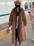 DERMEARNE Fur One Lambswool Coat Women's Fake Two-piece Mid-length New Explosions Autumn and Winter Thickened Warm Coat