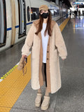 DERMEARNE Fur One Lambswool Coat Women's Fake Two-piece Mid-length New Explosions Autumn and Winter Thickened Warm Coat