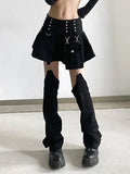 DERMEARNE Goth overalls mini skirt y2k detachable loose mini skirt summer vintage street women's skirt korean style casual dress punk 2022