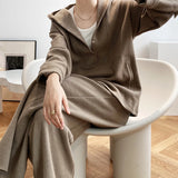 Women Fall Winter Oversized Hoodies Pants Two Piece Set Hooded Sweater Korean Casual Tracksuits Sweatshirt Lady Suit