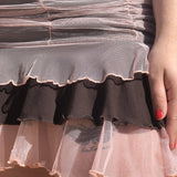 Y2K Aesthetic Mesh Pleated Skirts 90s Women Vintage Patchwork High Waist Mini Bodycon Korean Style Fashion Kawaii Skirts