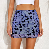 Y2K Vintage Mini Skirts Women Korean Style Ruffle Hem High Waist Straight Short Skirt Bodycon E-girl Aesthetic Summer Streetwear