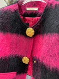 DERMEARNE HIGH STREET Newest F/W 2024 Designer Fashion Women Contrast Single Breasted Wool Short Jacket