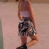 Y2K Vintage Mini Skirts Women Korean Style Ruffle Hem High Waist Straight Short Skirt Bodycon E-girl Aesthetic Summer Streetwear