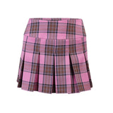 Y2K Aesthetics Mall Goth Black Pink Plaid Skirt E-girl Punk Harajuku Streetwear Chic Women High Waist Pleated A-line Mini Skirts