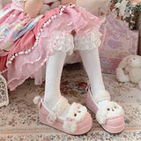 DERMEARNE Japanese Style Autumn Winter Original Lolita Shoes Bow Cute Jk Uniform Soft Girl Big Toe Student Kawaii  High Heel Casual Warm