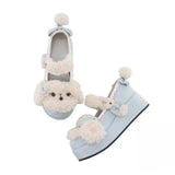 DERMEARNE Japanese Style Autumn Winter Original Lolita Shoes Bow Cute Jk Uniform Soft Girl Big Toe Student Kawaii  High Heel Casual Warm