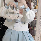 DERMEARNE Japanese Style Autumn Winter Original Lolita Shoes Bow Cute Jk Uniform Soft Girl Big Toe Student Kawaii  High Heel Casual Warm