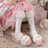 DERMEARNE Japanese Style Autumn Winter Original Lolita Shoes Bow Cute Jk Uniform Soft Girl Big Toe Student Kawaii  High Heel Casual Warm