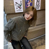 Korean Retro Washed Short Denim Jacket Men's Spring and Autumn Personalized Niche Design Stand Collar Y2K Jacket Tops