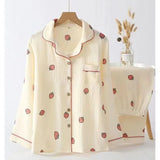 DERMEARNE Korean Version Plaid Pajama Women Long Sleeve Sleepwear Spring Thin Loungewear Plus Size Red Nightwear Lapel Casual Homewear Set