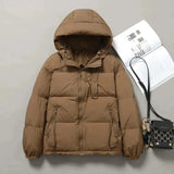 DERMEARNE Large Size Winter Jacket Women Casual Hooded Cotton Coats Thicken Warm Down Cotton Parkas Puffer Coat Zipper Padded Outwear Tops