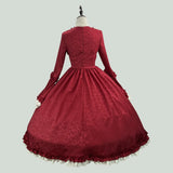 DERMEARNE Lolita Costume Medieval Retro Gothic Victorian Court Bow Dress Square Neck Elizabeth Cosplay Renaissance Costume Spliced Bow Dre
