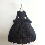 DERMEARNE Lolita Costume Medieval Retro Gothic Victorian Court Bow Dress Square Neck Elizabeth Cosplay Renaissance Costume Spliced Bow Dre
