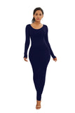 DERMEARNE Long Dress Women Sexy Maxi Party Dress Casual Long Sleeve Solid Bodycon Dress High Stretch Slim Vestidos