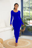 DERMEARNE Long Dress Women Sexy Maxi Party Dress Casual Long Sleeve Solid Bodycon Dress High Stretch Slim Vestidos