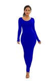 DERMEARNE Long Dress Women Sexy Maxi Party Dress Casual Long Sleeve Solid Bodycon Dress High Stretch Slim Vestidos