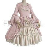 DERMEARNE Medieval Retro Gothiced Court Lolita Dress Royal Lady Ball Dress Square Neck Tight Waist Bowknot Women Elegant Costume Vestido
